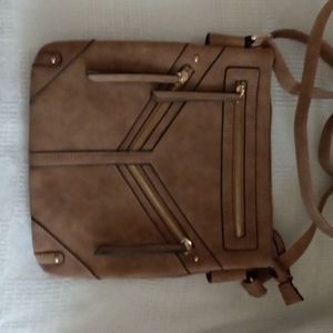 Brown suede women's purse